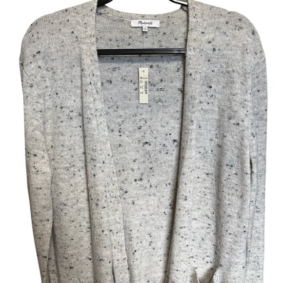 NWT Madewell Donegal Kent Cardigan Sweater Open Front Flecked Gray Size Medium - Picture 6 of 14